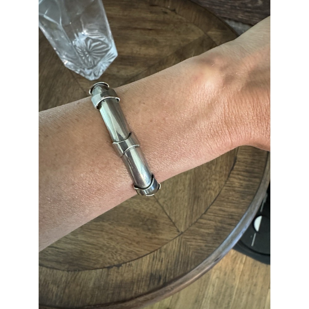 STUNNING THICK STERLING SILVER 925 SERPENTINE INDUSTRIALIST BRACELET .925 31.97g